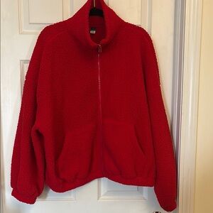 Old Navy Red Zip-Up Fleece Jacket